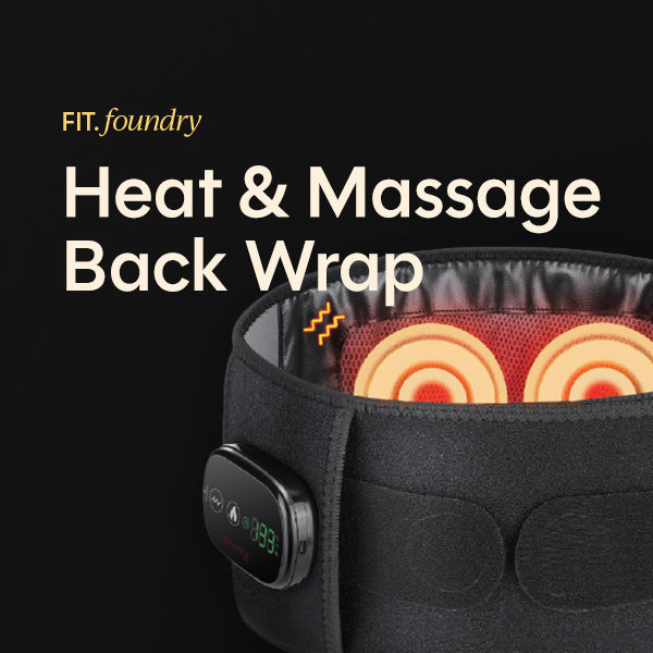 Fit Foundry Heat + Massage Back Wrap - Targeted Comfort for Back Pain Relief and Relaxation