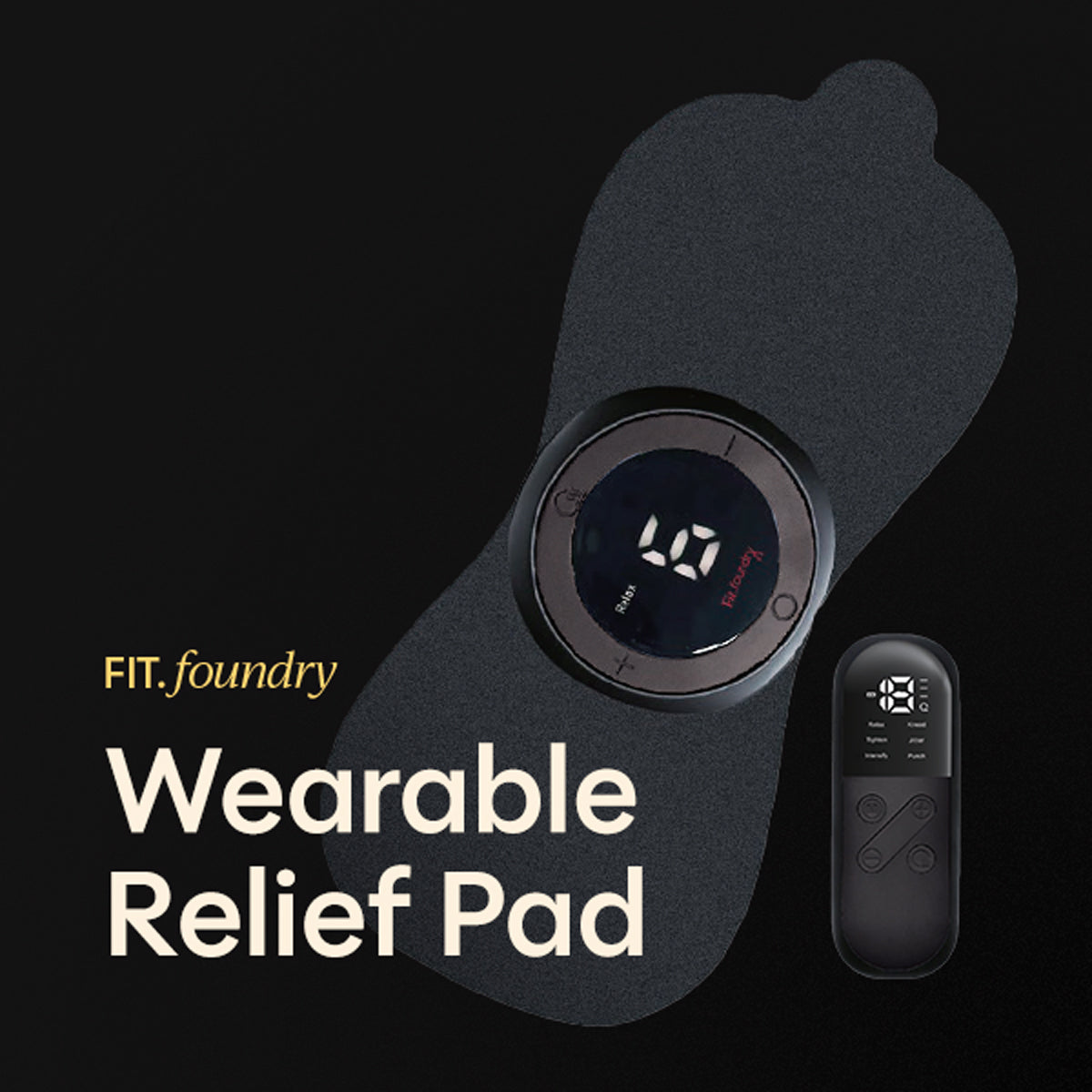 Fit Foundry Wearable Relief Pad - Portable Heating & Vibration Therapy Pad for Targeted Pain Relief and Muscle Recovery