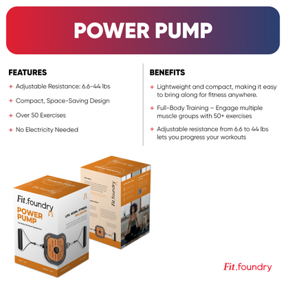 Fit Foundry Power Pump - Portable Gym with Adjustable Resistance for Full-Body Workouts