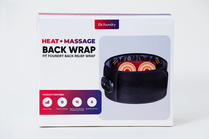 Fit Foundry Heat + Massage Back Wrap - Targeted Comfort for Back Pain Relief and Relaxation