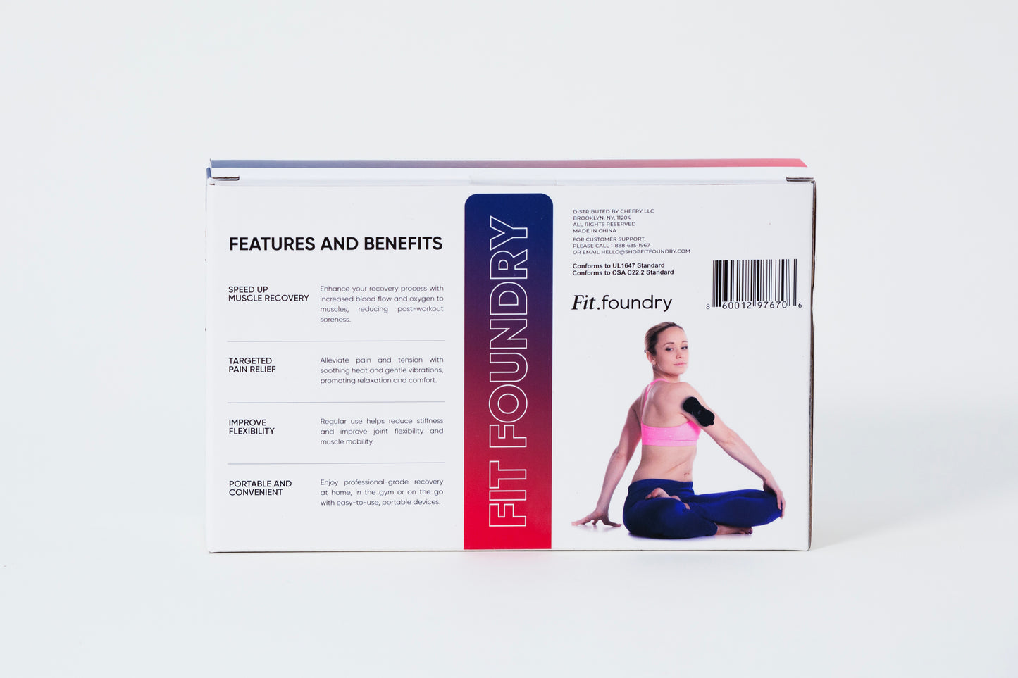 Fit Foundry Wearable Relief Pad - Portable Heating & Vibration Therapy Pad for Targeted Pain Relief and Muscle Recovery